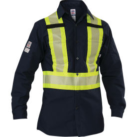 Big Bill High-Vis Long Sleeve Shirt, Tear and Rip Resistant, 4XL Tall, Navy Big Bill High-Vis Long Sleeve Shirt, Tear and Rip Resistant, 4XL Tall, Navy