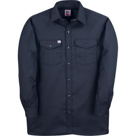 Big Bill Premium Long-Sleeve Button Down Work Shirt, M Tall, Navy