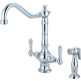 PIONEER INDUSTRIES INC 2AM401 Pioneer Americana 2AM401 Two Handle Kitchen Faucet with Spray Polished Chrome image.