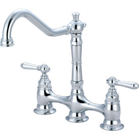 PIONEER INDUSTRIES INC 2AM500 Pioneer Americana 2AM500 Two Handle Kitchen Bridge Faucet Polished Chrome image.