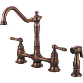 PIONEER INDUSTRIES INC 2AM501-ORB Pioneer Americana 2AM501-ORB Two Handle Kitchen Bridge Faucet with Spray Oil Rubbed Bronze image.