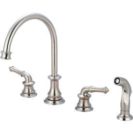 PIONEER INDUSTRIES INC 2DM201-BN Pioneer Del Mar 2DM201-BN Two Handle Kitchen Faucet with Spray PVD Brushed Nickel image.