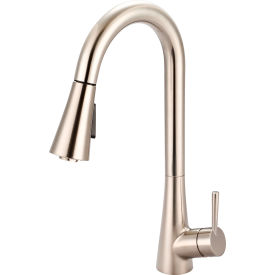 PIONEER INDUSTRIES INC K-5020-BN Olympia i2 K-5020-BN Single Lever Pull-Down Kitchen Faucet PVD Brushed Nickel image.