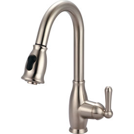 PIONEER INDUSTRIES INC K-5040-BN Olympia Accent K-5040-BN Single Lever Pull-Down Kitchen Faucet PVD Brushed Nickel image.
