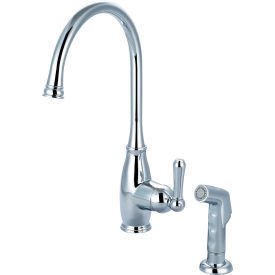 PIONEER INDUSTRIES INC K-5441 Olympia Accent K-5441 Single Lever Kitchen Faucet with Spray Polished Chrome image.