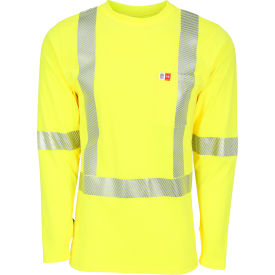 Big Bill High Visibility Athletic Performance T-shirt, Flame Resistant 6 Oz., M Tall, Yellow