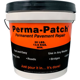 PERMA-PATCH LLC PP-30-FP Perma-Patch® Asphalt Repair Material Fine Mix, 30 lb Pail image.