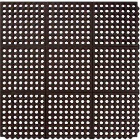 Global Industrial™ Interlocking Drainage Mat 3W x 3L 5/8"" Thick Black