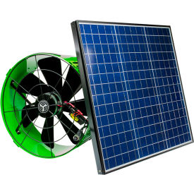 QuietCool Solar Attic Gable Fan, 120V, 1486 CFM, Green, 14