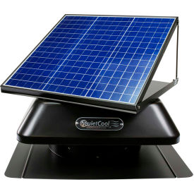 QuietCool Solar Attic Roof Mount Fan AFR SLR-30W, 120V, 1092 CFM, Black, 14