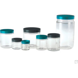 Qorpak 4oz Clear Straight Sided Round with 58-400 Black Polypropylene Cap & PTFE Disc, 24PK Qorpak 4oz Clear Straight Sided Round with 58-400 Black Polypropylene Cap & PTFE Disc, 24PK