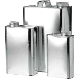 QORPAK DIV OF BERLIN PACKAGING 280593 Qorpak 280593 1 Gal. Metal Oblong F-Style Can With 1-3/4" Delta Cap & Innerseal, With Handle, 6/Case image.