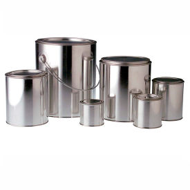 QORPAK DIV OF BERLIN PACKAGING MET-03097 Qorpak MET-03097 1/2 Gal. Unlined Round Paint Can with Triple Tite Lid & Securing Clips, Case of 12 image.