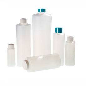 Qorpak PLC-03391 2oz Natural HDPE Cylinder Bottle with 24-410 White PP Cap, Case of 48