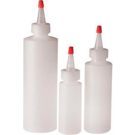 QORPAK DIV OF BERLIN PACKAGING PLC-03393 Qorpak PLC-03393 2oz Natural HDPE Cylinder Bottle with 24-410 Yorker Cap and Red Tip, Case of 48 image.