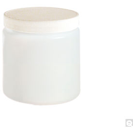 Qorpak 16oz Natural HDPE Straight Sided Round Jar w/89-400 White PP PE Foam Lined Cap, 144PK