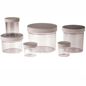 QORPAK DIV OF BERLIN PACKAGING PLC-03729 Qorpak PLC-03729 16oz Clear Polystyrene Jar with 89-400 White PP Cap, Case of 24 image.