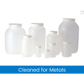 Qorpak 128oz Natural HDPE Wide Mouth Round Bottle with 89-400 White PP/PE Foam Cap, 4/Pack Qorpak 128oz Natural HDPE Wide Mouth Round Bottle with 89-400 White PP/PE Foam Cap, 4/Pack