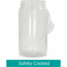 Qorpak® 32oz Clear Safety Coated Glass Straight Sided Round Jar 89-400 Neck Finish 12/Pack