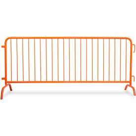 Queue Solutions Llc BARR8-BR-OE Queue Solutions CrowdMaster™ 1000 Steel Barricade, 100"L x 43"H, Bridge Feet, Orange image.