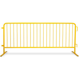 Queue Solutions Llc BARR8-FL-YW Queue Solutions CrowdMaster™ 1000 Steel Barricade, 100"L x 43"H, Flat Feet, Yellow image.