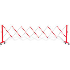 Queue Solutions Llc FPA110RW Flexpro 110 Expanding Steel/Aluminum Barricade, Red/White, 37" H X 11.5 L, FPA110RW image.