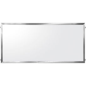 Queue Solutions Satin Aluminum Frame Post Panel Frosted Acrylic Insert 72"W x 34"H 