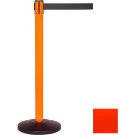 Queue Solutions Llc SM450O-FOE100 SafetyMaster 450 Retractable Belt Barrier, 40" Orange Post, 11 Neon Orange Belt image.