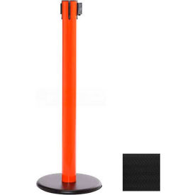 Queue Solutions Llc SPRO300O-BK SafetyPro 300 Retractable Belt Barrier, 40" Orange Post, 16 Black Belt image.