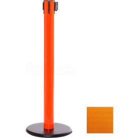 Queue Solutions Llc SPRO300O-OE SafetyPro 300 Retractable Belt Barrier, 40" Orange Post, 16 Orange Belt image.