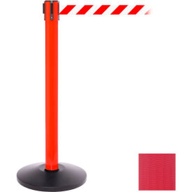 Queue Solutions Llc SPRO300R-RD SafetyPro 300 Retractable Belt Barrier, 40" Red Post, 16 Red Belt image.