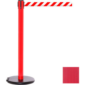 Queue Solutions Llc SROL250R-RD RollerSafety 250 Retractable Belt Barrier, 40" Red Post, 11 Red Belt image.