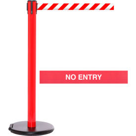 RollerSafety 250 Retractable Belt Barrier 40"" Red Post 11 Red ""No Entry"" Belt