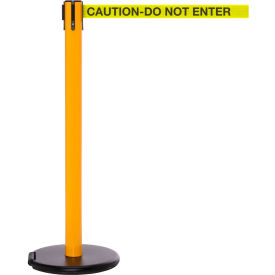Queue Solutions Llc SROL250Y-YBC RollerSafety 250 Retractable Belt Barrier, 40" Yellow Post, 11 Yellow "Caution-Do Not Enter" Belt image.