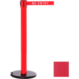 RollerSafety 300 Retractable Belt Barrier 40"" Red Post 15 Red Belt