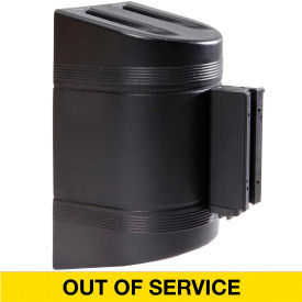 Queue Solutions Llc WP300B-YBO75 WallPro 300 Wall Mount Retractable Belt Barrier, Black Case W/7-1/2 Yellow "Out Of Service" Belt image.