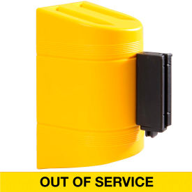 Queue Solutions Llc WP300Y-YBO10 WallPro 300 Wall Mount Retractable Belt Barrier, Yellow Case W/10 Yellow "Out Of Service" Belt image.