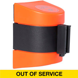 Queue Solutions Llc WP400O-YBO150 WallPro 400 Wall Mount Retractable Belt Barrier, Orange Case W/15 Yellow "Out Of Service" Belt image.