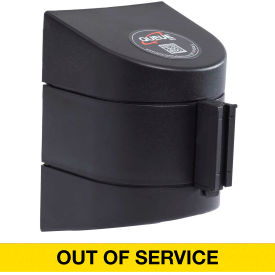 Queue Solutions Llc WP450B-YBO250 WallPro 450 Wall Mount Retractable Belt Barrier, Black Case W/25 Yellow "Out Of Service" Belt image.