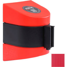 Queue Solutions Llc WP450R-RD250 WallPro 450 Wall Mount Retractable Belt Barrier, Red Case W/25 Red Belt image.