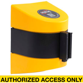 Queue Solutions Llc WP450Y-YBA300 WallPro 450 Wall Mount Retractable Belt Barrier, Yellow Case W/30 Yellow "Authorized" Belt image.