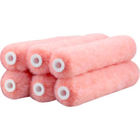 Quali-Tech Mfg 6AP038-6 RollerLite 6" x 3/8" Pink Polyester Mini Roller Covers, 6/Pack 15/Case - 6AP038-6 image.