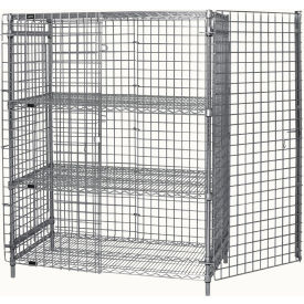 Quantum® Storage Systems Wire Mesh Security Locker 2 Adj. Shelves 60"W x 24"D x 63"H Chrome 