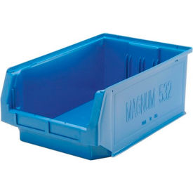 Quantum Storage® Plastic Magnum Stacking Bin 20""L x 12""W x 8""H Blue