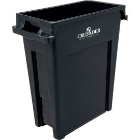 Quantum Storage® Crusader Thin Trash Can Container 16 Gallon Capacity Black 