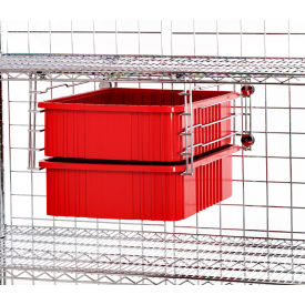 Quantum® Storage Systems Double Bin Drawer Slide Wire Shelves Chrome Plated Finish 