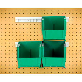 Quantum Storage Systems HNS230GN Quantum HNS230 Hang & Stack Bins w/Two 12" Rails, Four Bins 5-1/2"W x 10-7/8"D x 5"H, Green image.