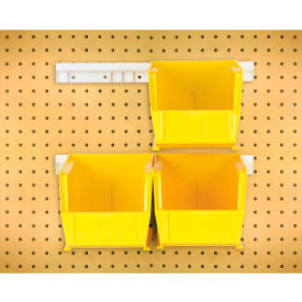 Quantum Storage Systems HNS230YL Quantum HNS230 Hang & Stack Bins w/Two 12" Rails, Four Bins 5-1/2"W x 10-7/8"D x 5"H, Yellow image.