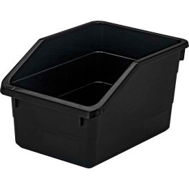 Quantum Storage Systems NPB1076BK Plastic Heavy Duty Nesting Storage Shelf Bin NPB1076BK 7-1/2"W x 10-1/4"D x 6"H Black image.