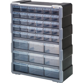 Quantum Storage Systems PDC-39BK Quantum Plastic Drawer Cabinet PDC-39BK - 39 Drawers 6-1/4"W x 15"D x 18-3/4"H image.